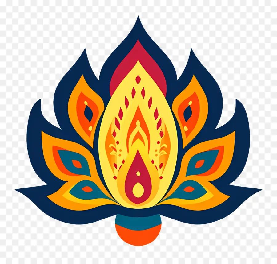 Deepavali，Diya Yang Berwarna Warni PNG