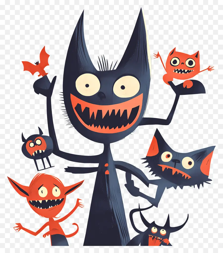 Templat Spanduk Halloween，Monster Kartun PNG