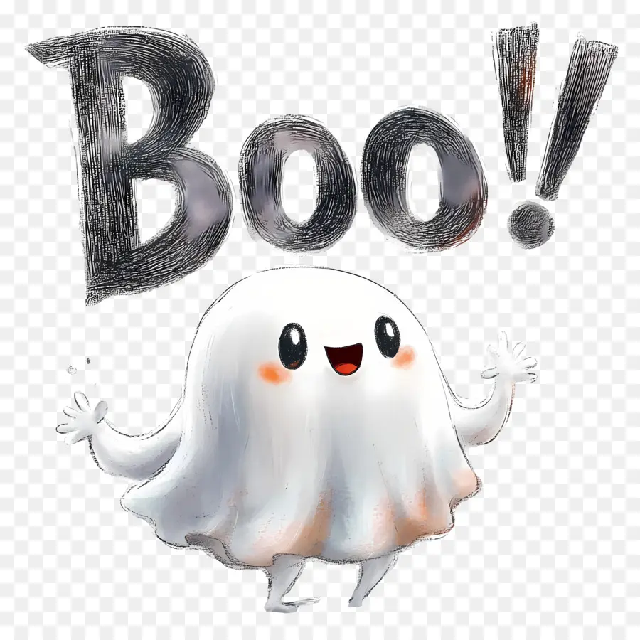 Halloween Boo，Hantu Lucu PNG