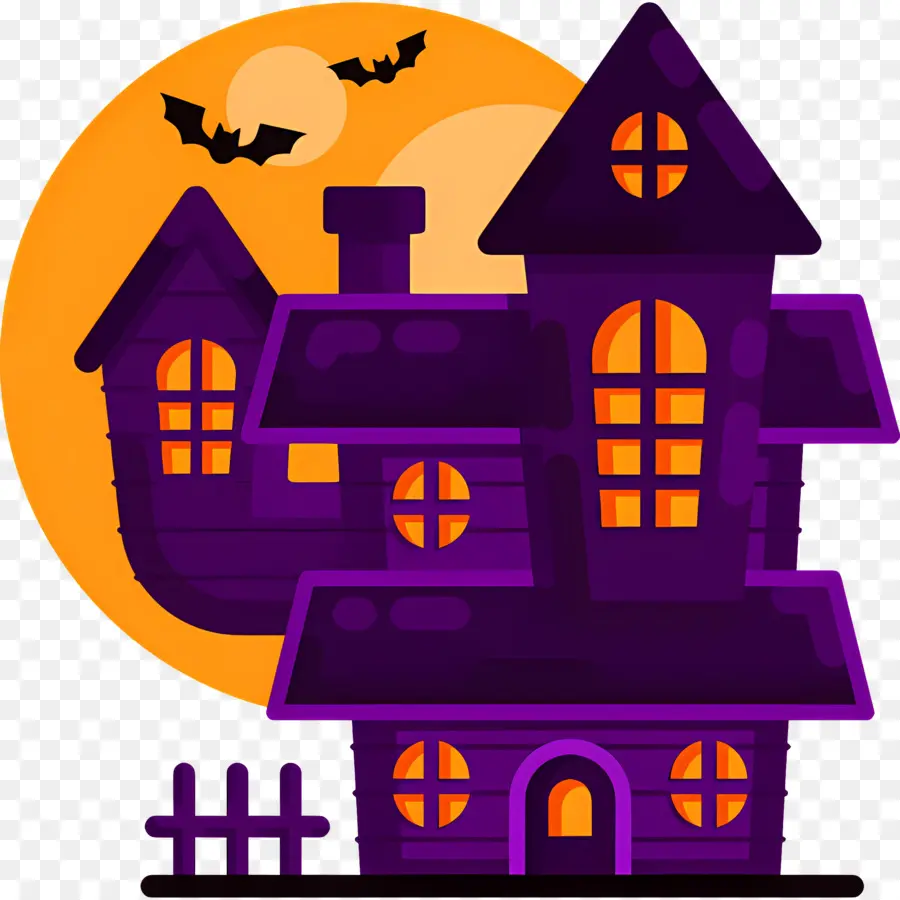 Kastil Halloween，Rumah Ungu PNG