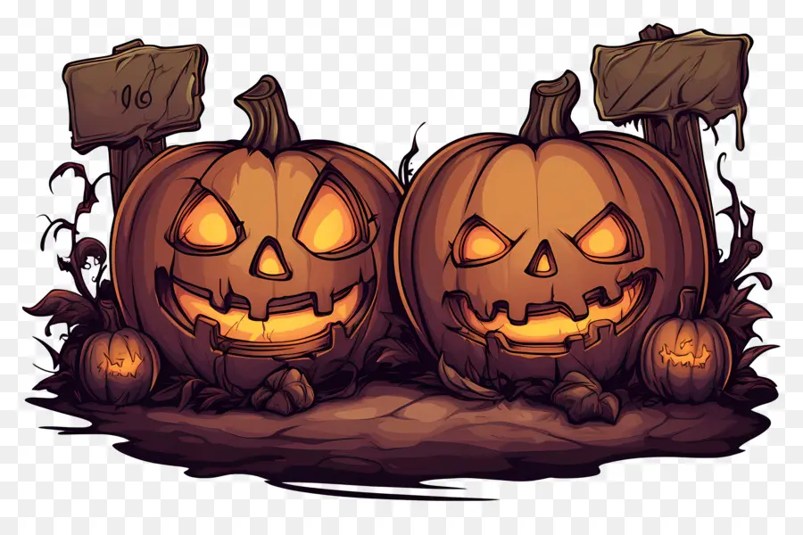 Templat Spanduk Halloween，Jack O' Lantern PNG