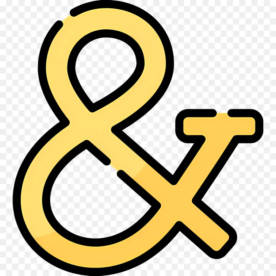 Simbol Ampersand，Ampersand Kuning PNG