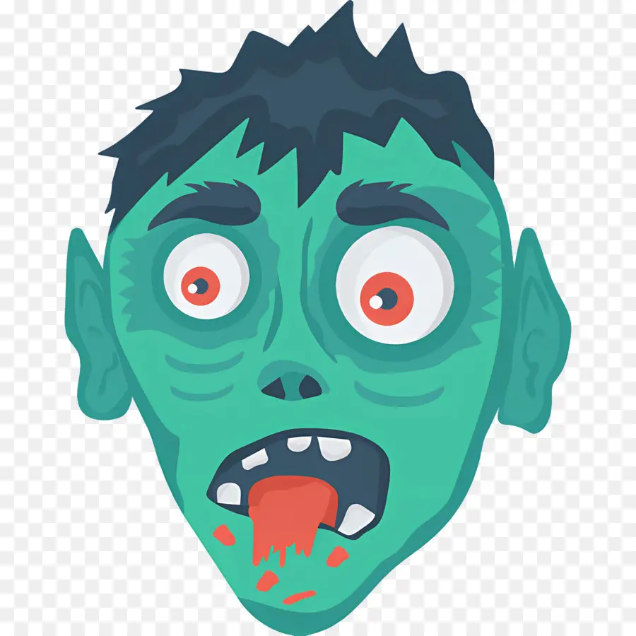 Zombie Hallowen，Wajah Zombie PNG