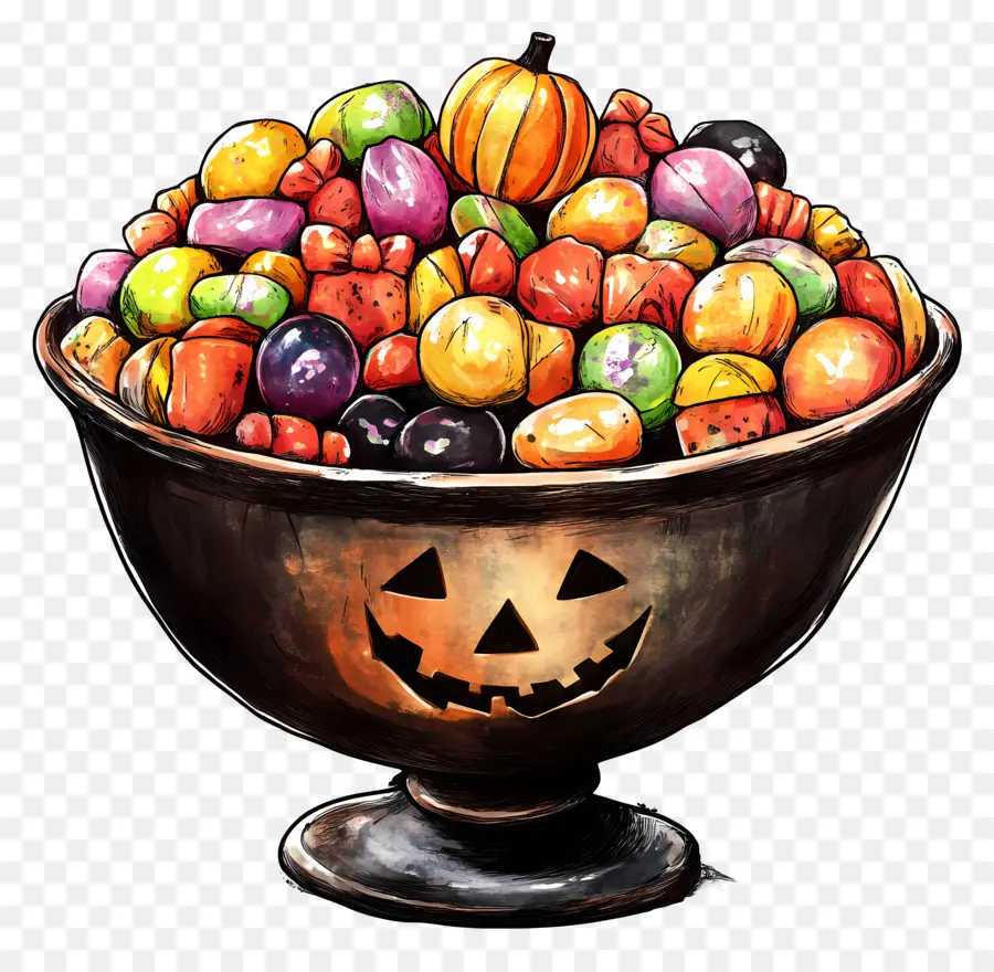 Mangkuk Permen Halloween，Mangkuk Permen Labu PNG