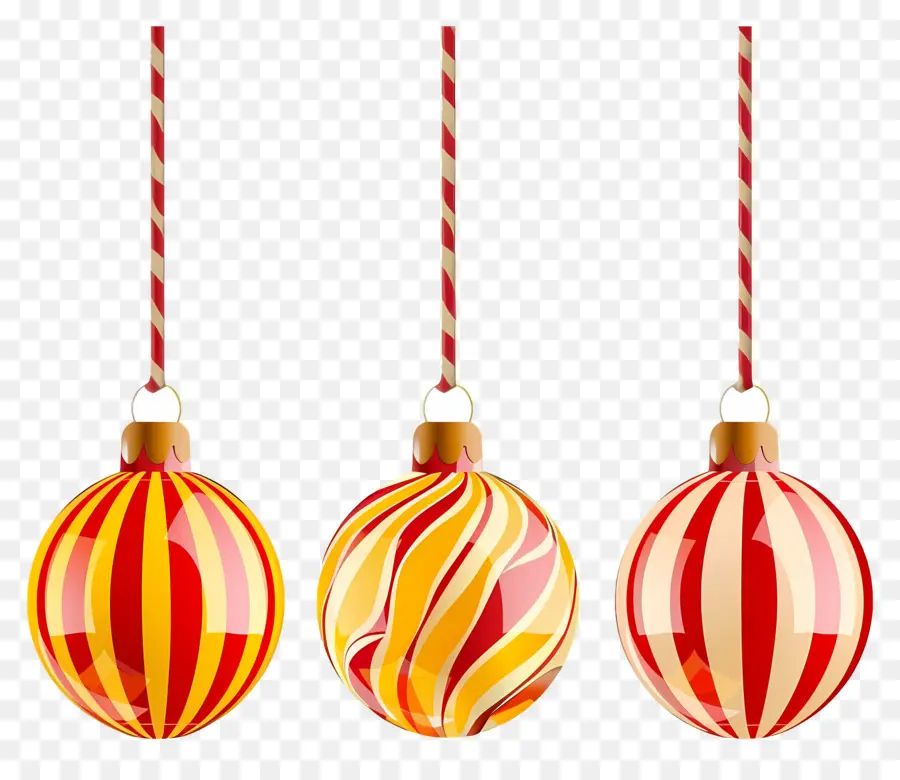 Menggantung Bola Natal，Ornamen Bergaris PNG