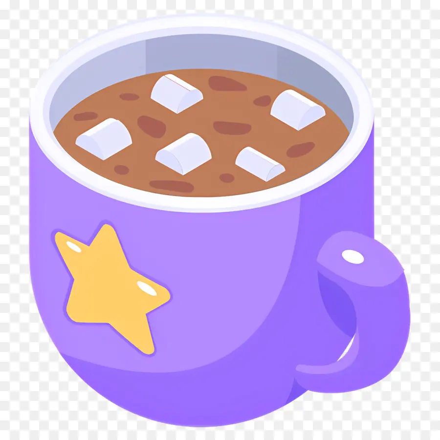 Kopi Dingin，Cangkir Ungu Dengan Marshmallow PNG