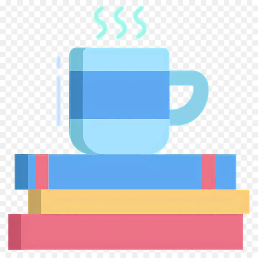 Buku Dan Kopi，Cangkir Biru Dan Buku PNG