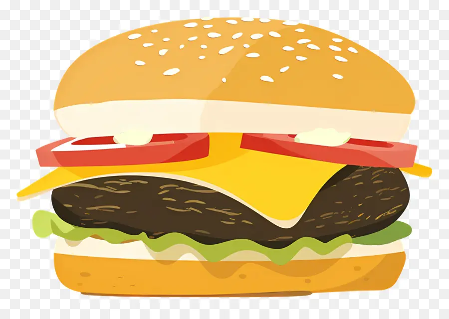 Burger Animasi，Hamburger PNG