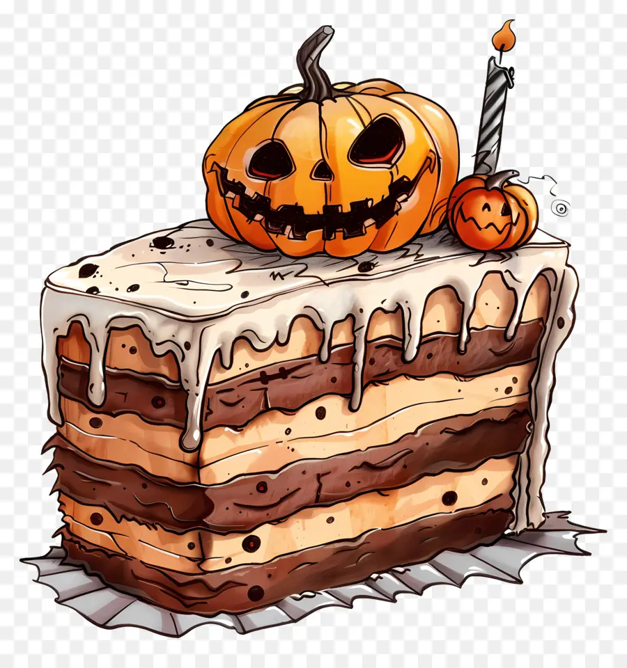 Kue Halloween，Sepotong Kue Halloween PNG