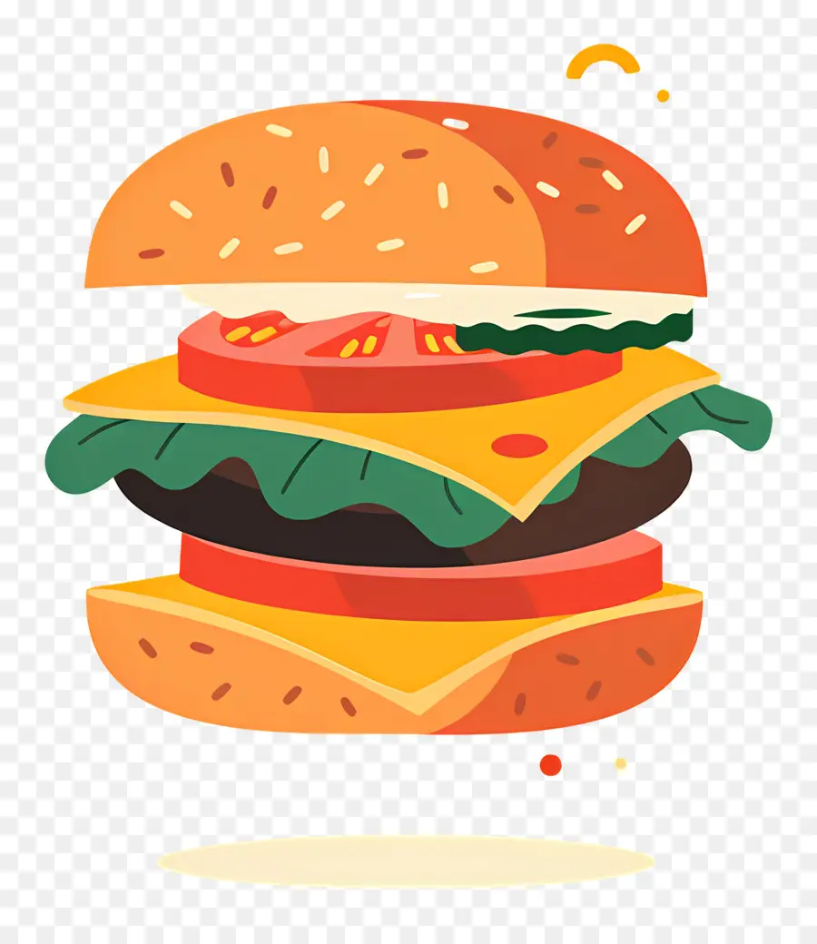 Burger Animasi，Hamburger PNG