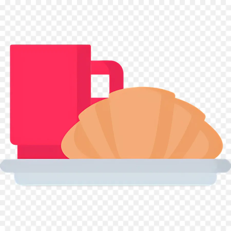 Sarapan Kopi，Croissant Dan Mug PNG