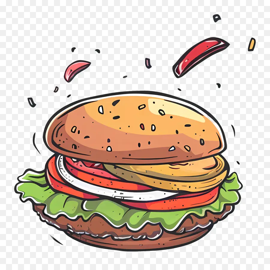 Burger Animasi，Burgernya PNG