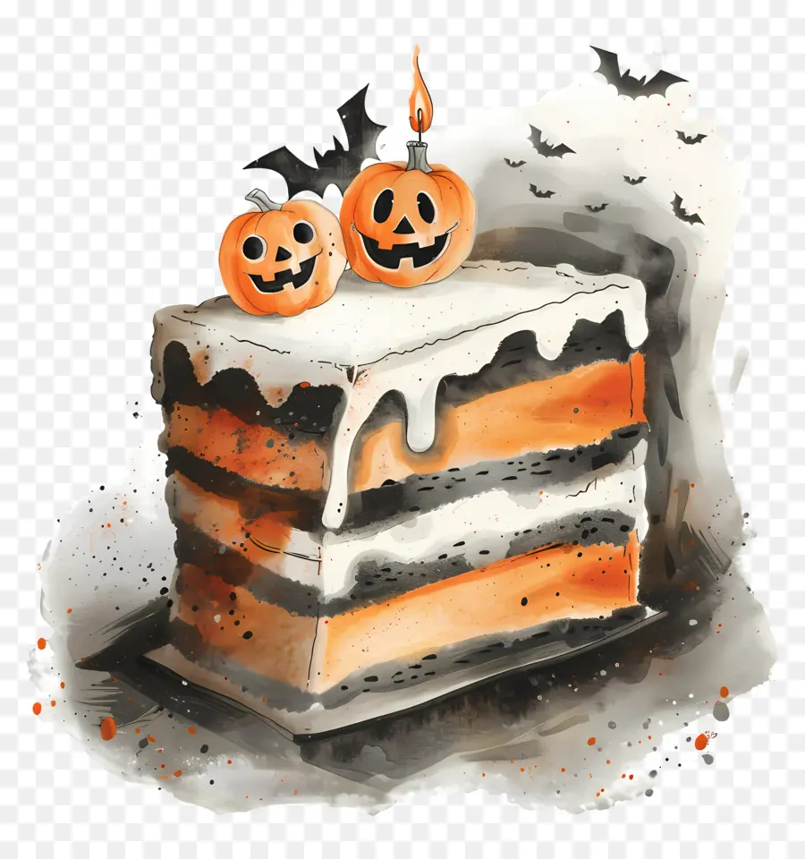 Kue Halloween，Sepotong Kue Halloween PNG