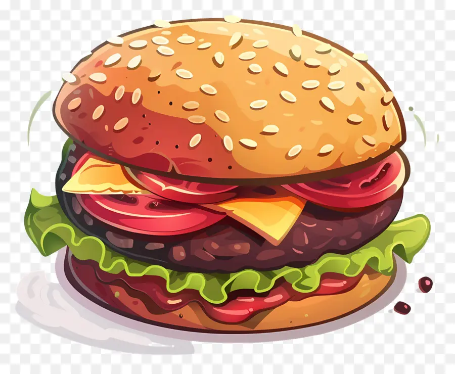 Burger Animasi，Burgernya PNG