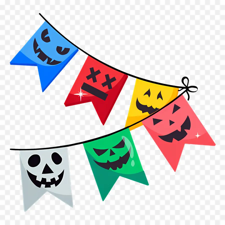 Bendera Halloween，Spanduk Halloween PNG