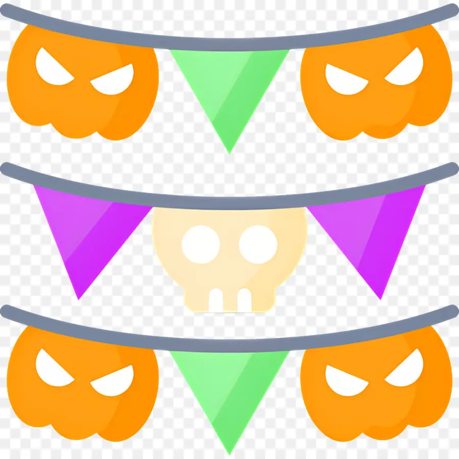 Bendera Halloween，Dekorasi Halloween PNG