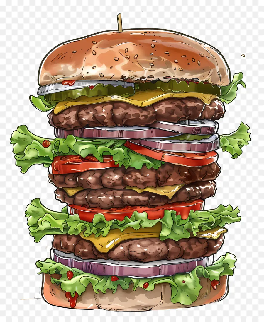 Burger Animasi，Burgernya PNG