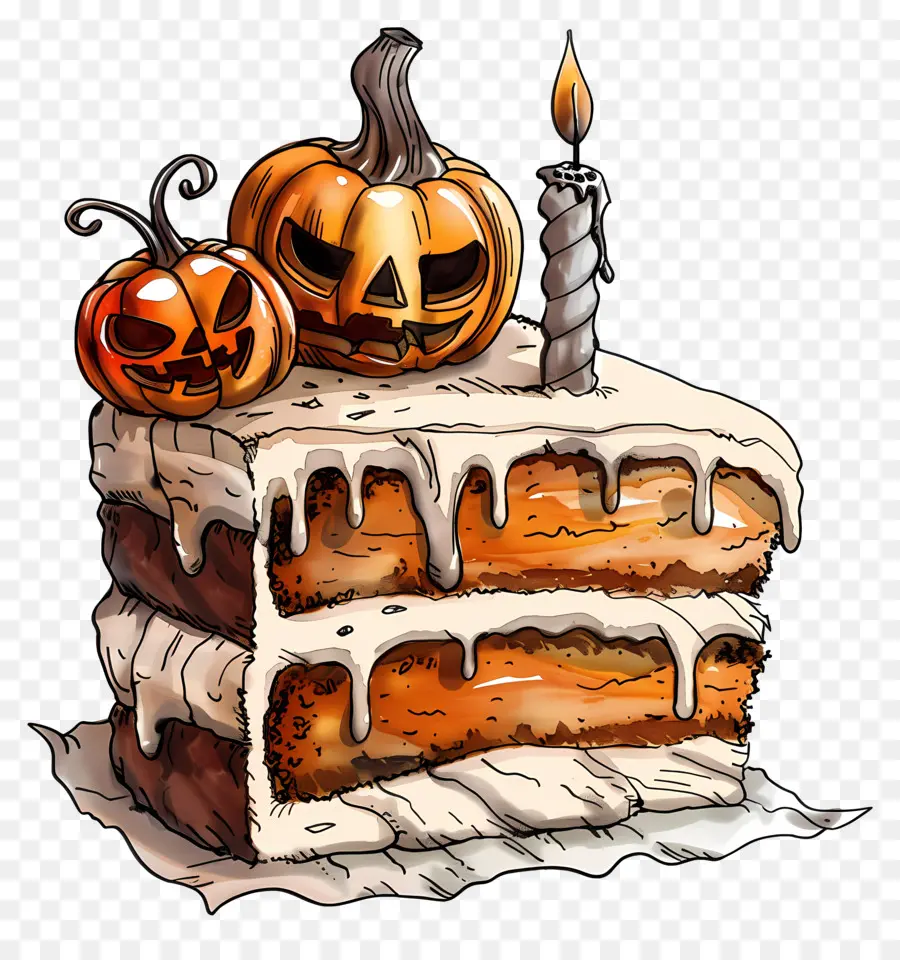 Kue Halloween，Sepotong Kue Halloween PNG