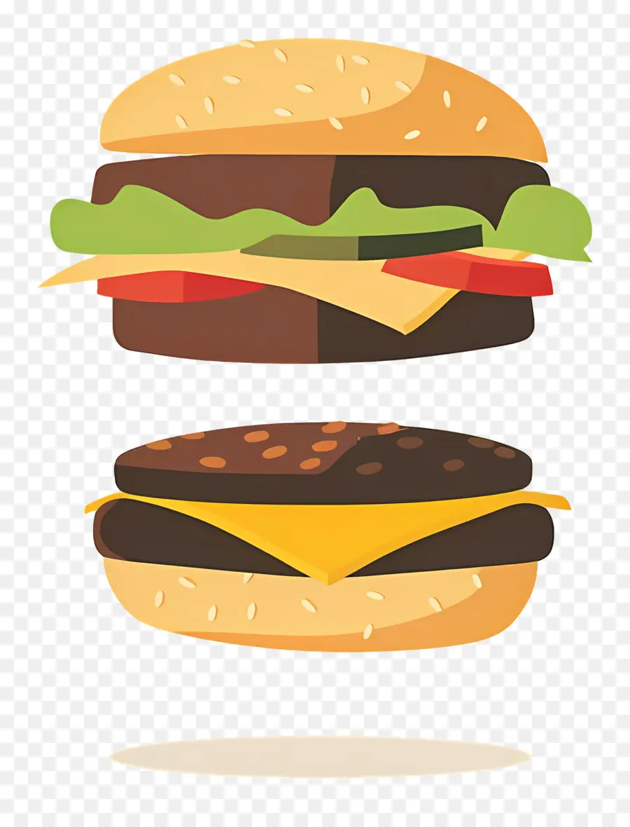 Burger Animasi，Burger Dengan Lapisan PNG