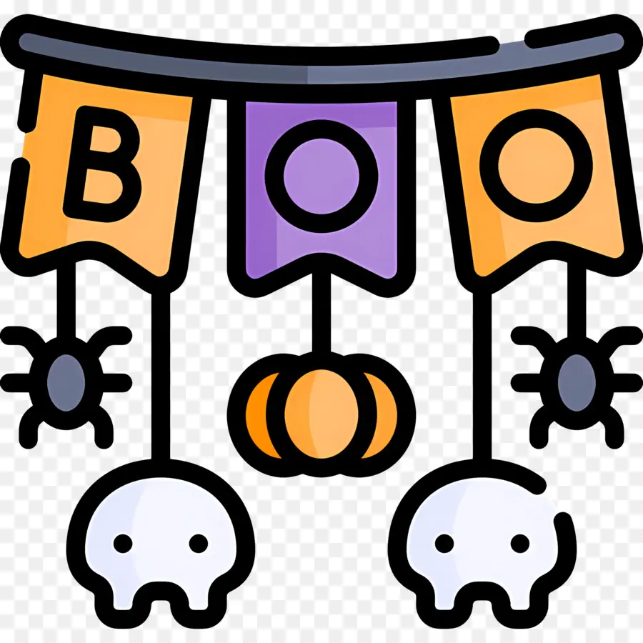 Bendera Halloween，Dekorasi Halloween PNG