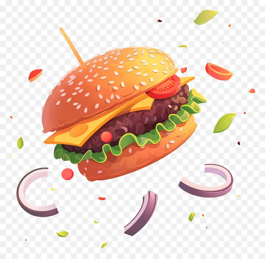 Burger Animasi，Burgernya PNG