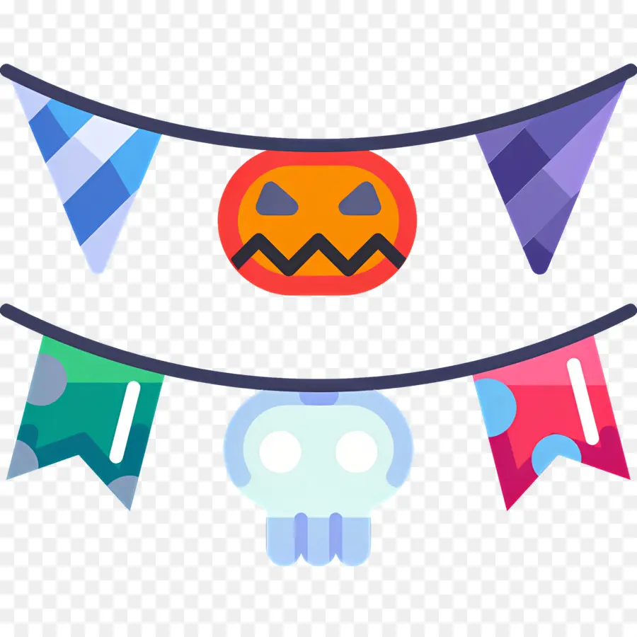 Bendera Halloween，Spanduk Halloween PNG