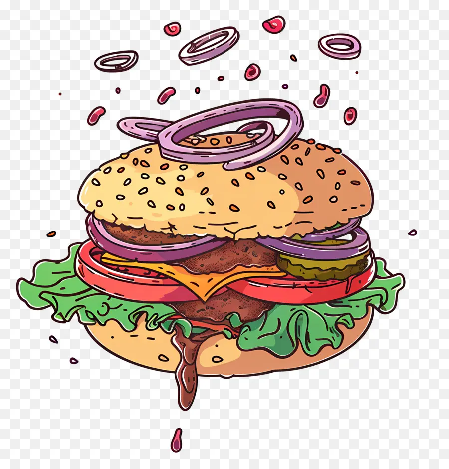 Burger Animasi，Burgernya PNG