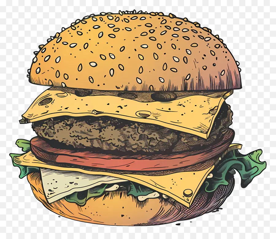 Burger Animasi，Burgernya PNG