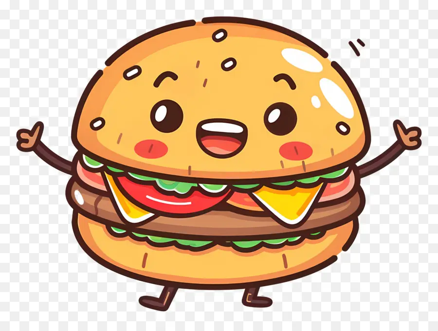 Burger Animasi，Burger Kartun PNG