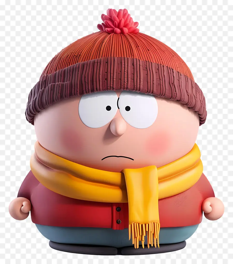 Eric Cartman，Karakter Kartun Dengan Topi Oranye PNG