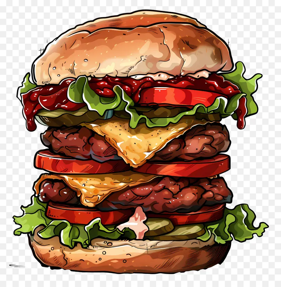 Burger Animasi，Burgernya PNG