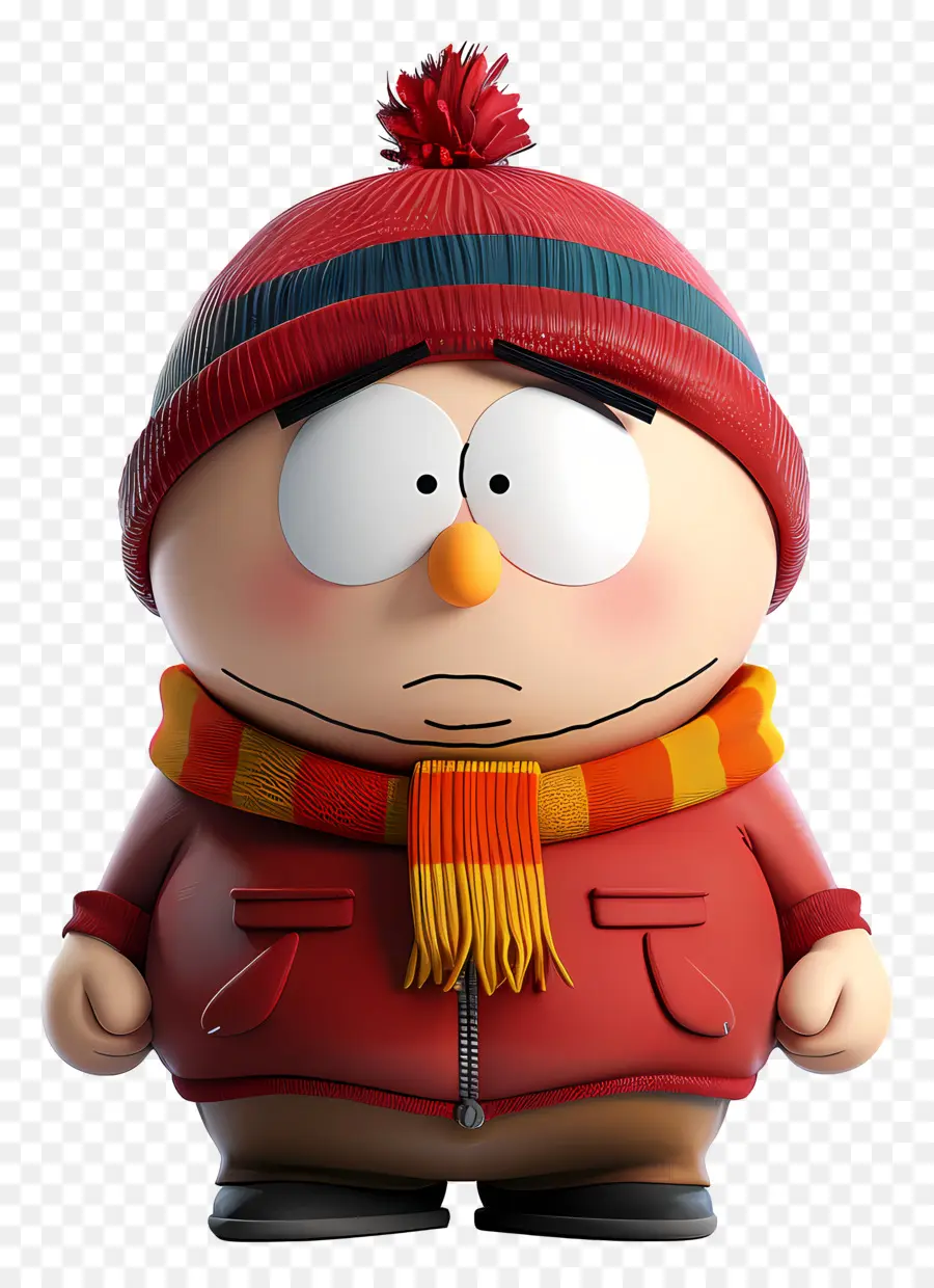 Eric Cartman，Karakter Kartun Dengan Topi Oranye PNG