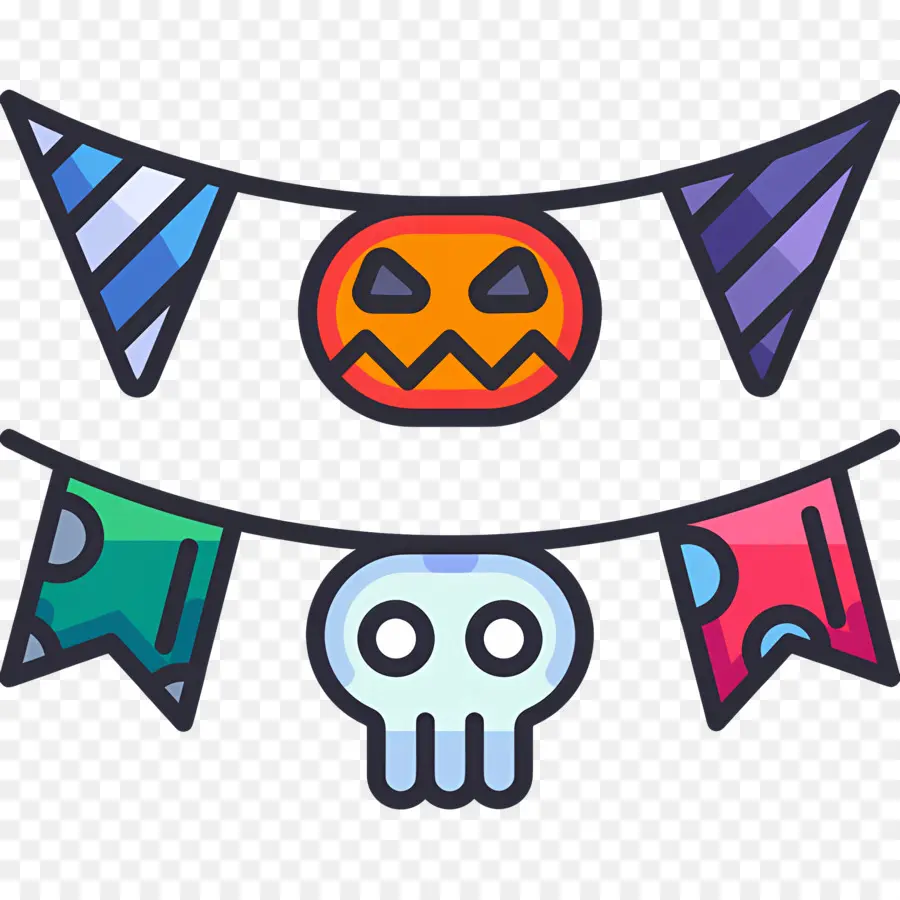 Bendera Halloween，Spanduk Halloween PNG