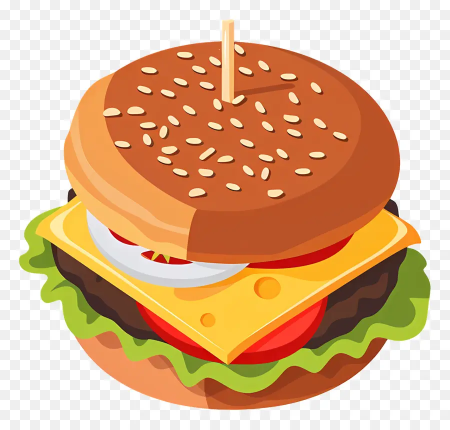 Burger Animasi，Hamburger PNG