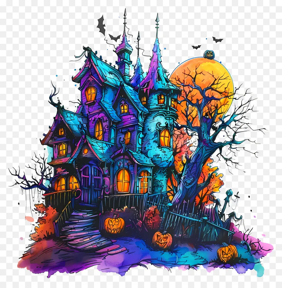 Rumah Halloween，Rumah Berhantu PNG