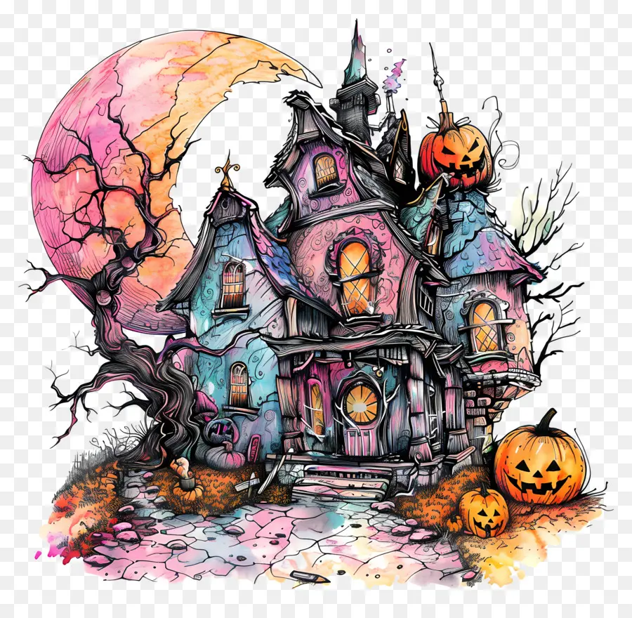 Rumah Halloween，Rumah Berhantu PNG