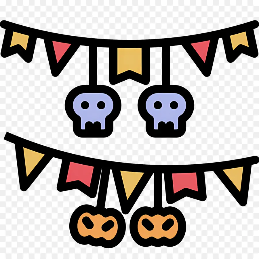 Bendera Halloween，Spanduk Halloween PNG