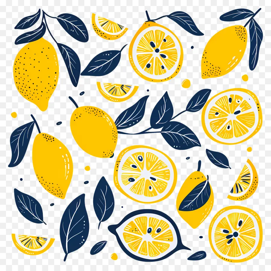 Lemon Dengan Daun，Lemon PNG