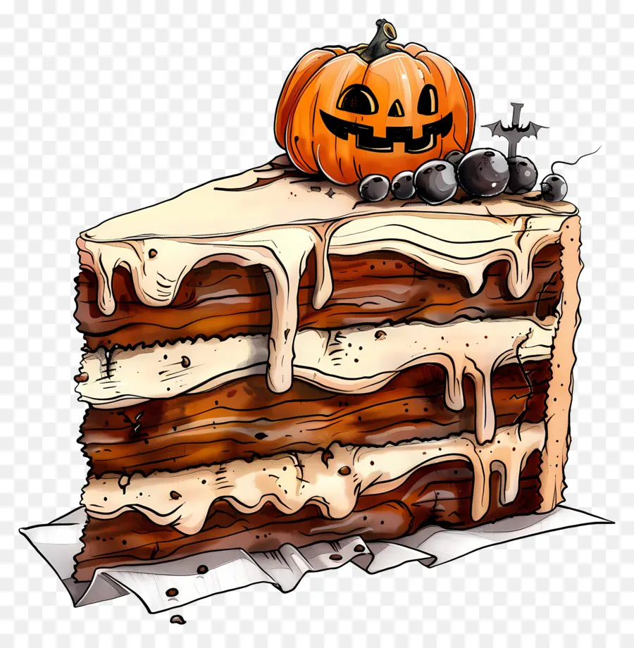 Kue Halloween，Sepotong Kue Halloween PNG