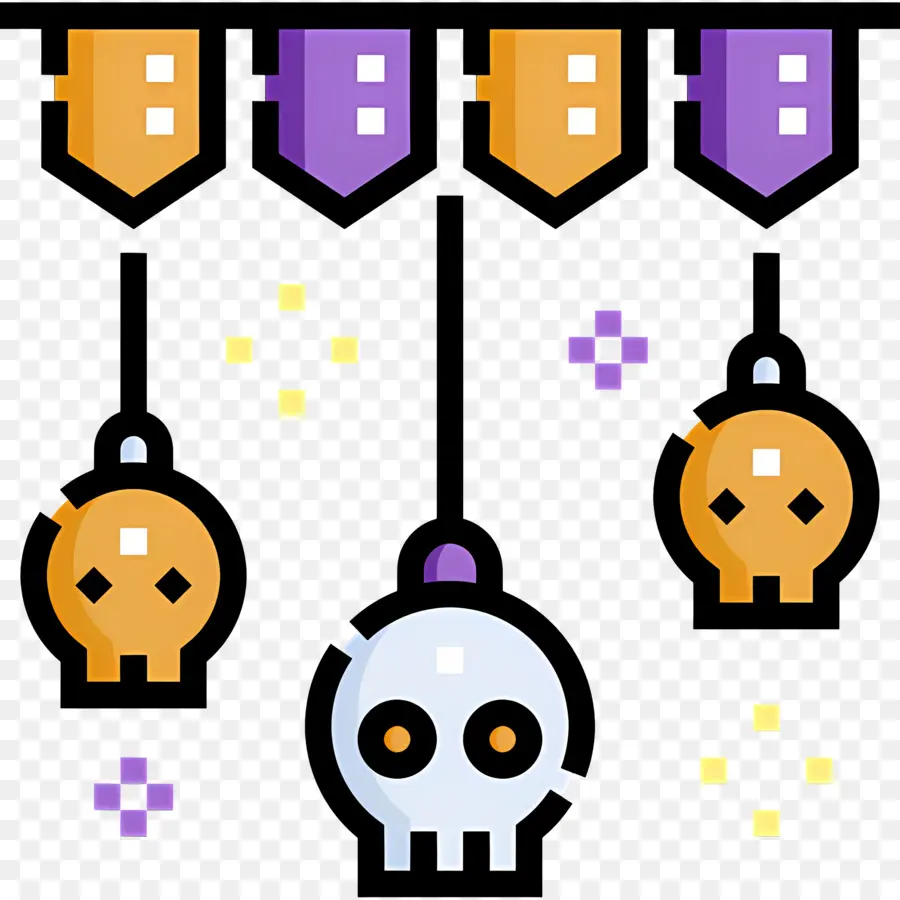 Bendera Halloween，Dekorasi Halloween PNG