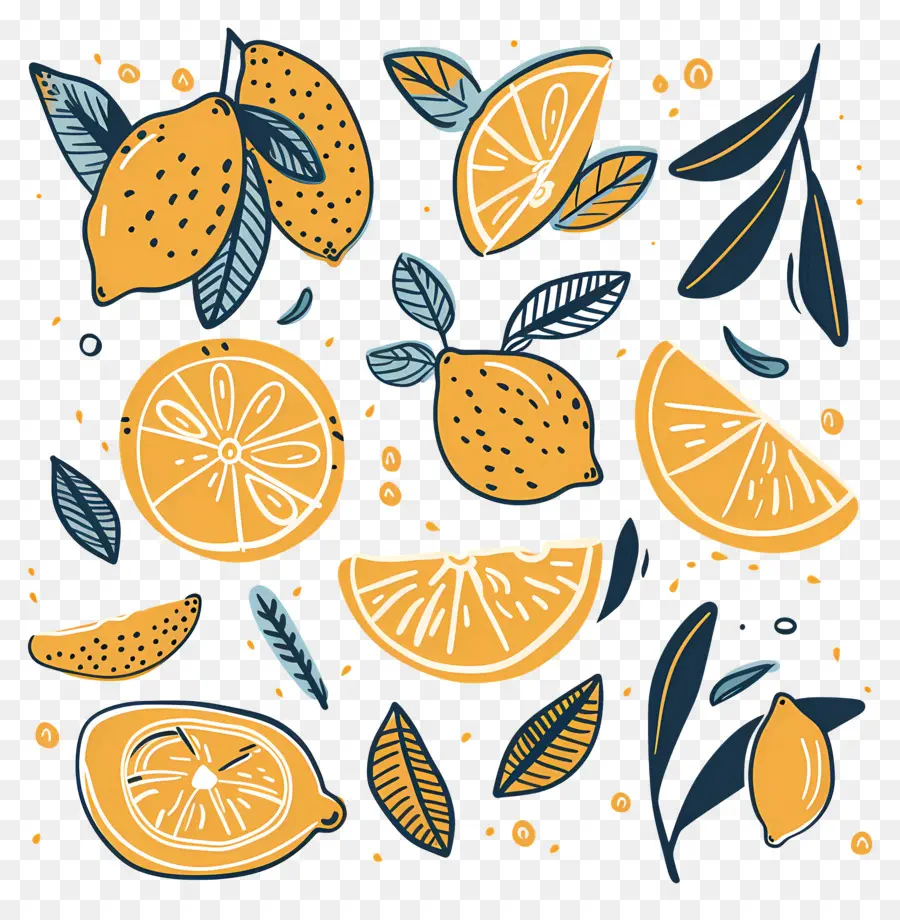 Lemon Dengan Daun，Lemon PNG