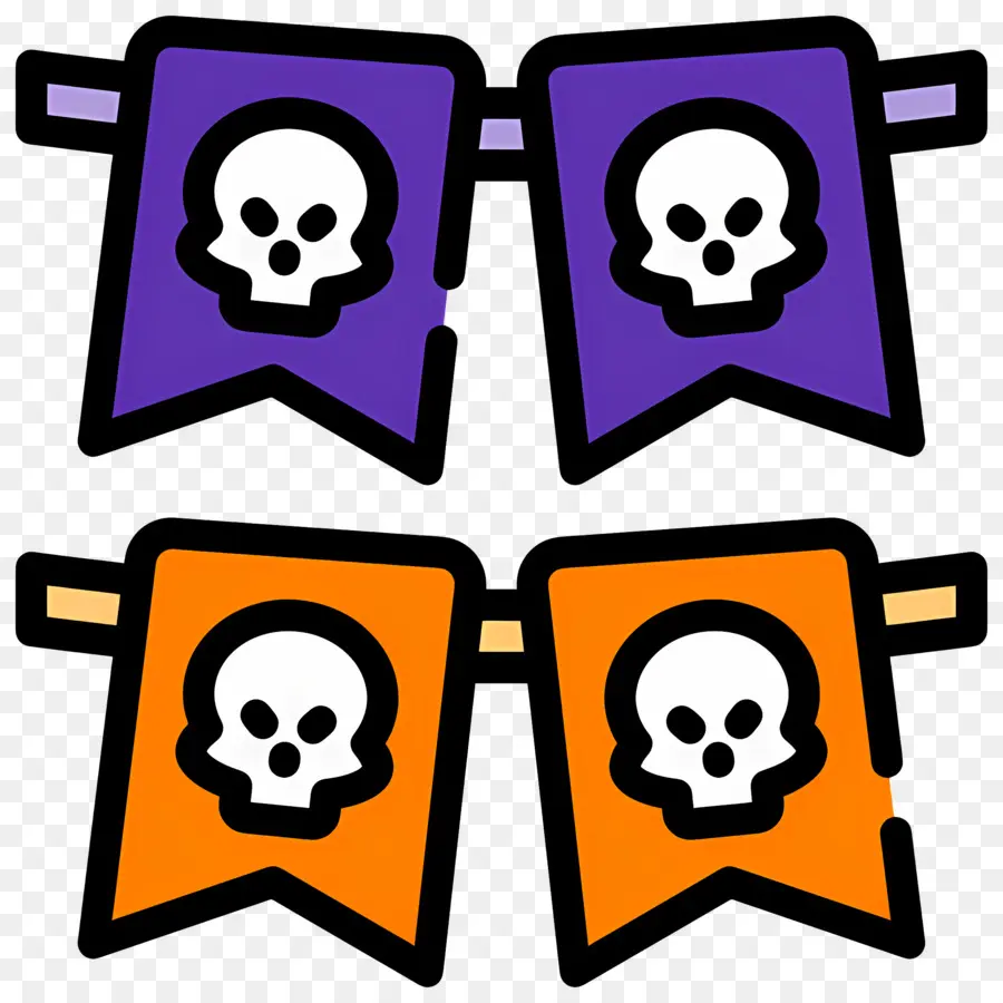 Bendera Halloween，Bendera Tengkorak PNG