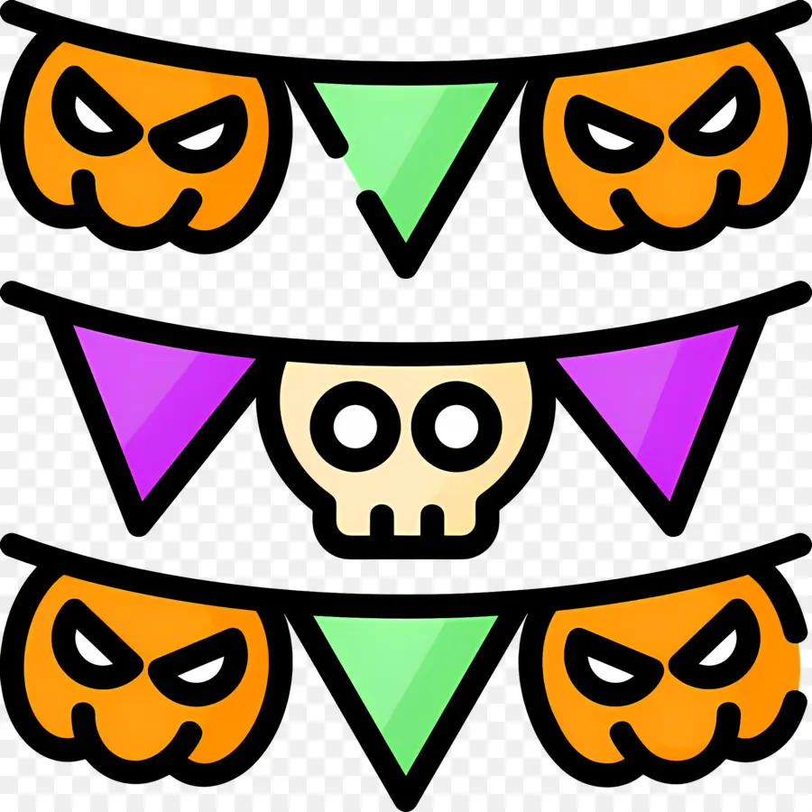 Bendera Halloween，Dekorasi Halloween PNG