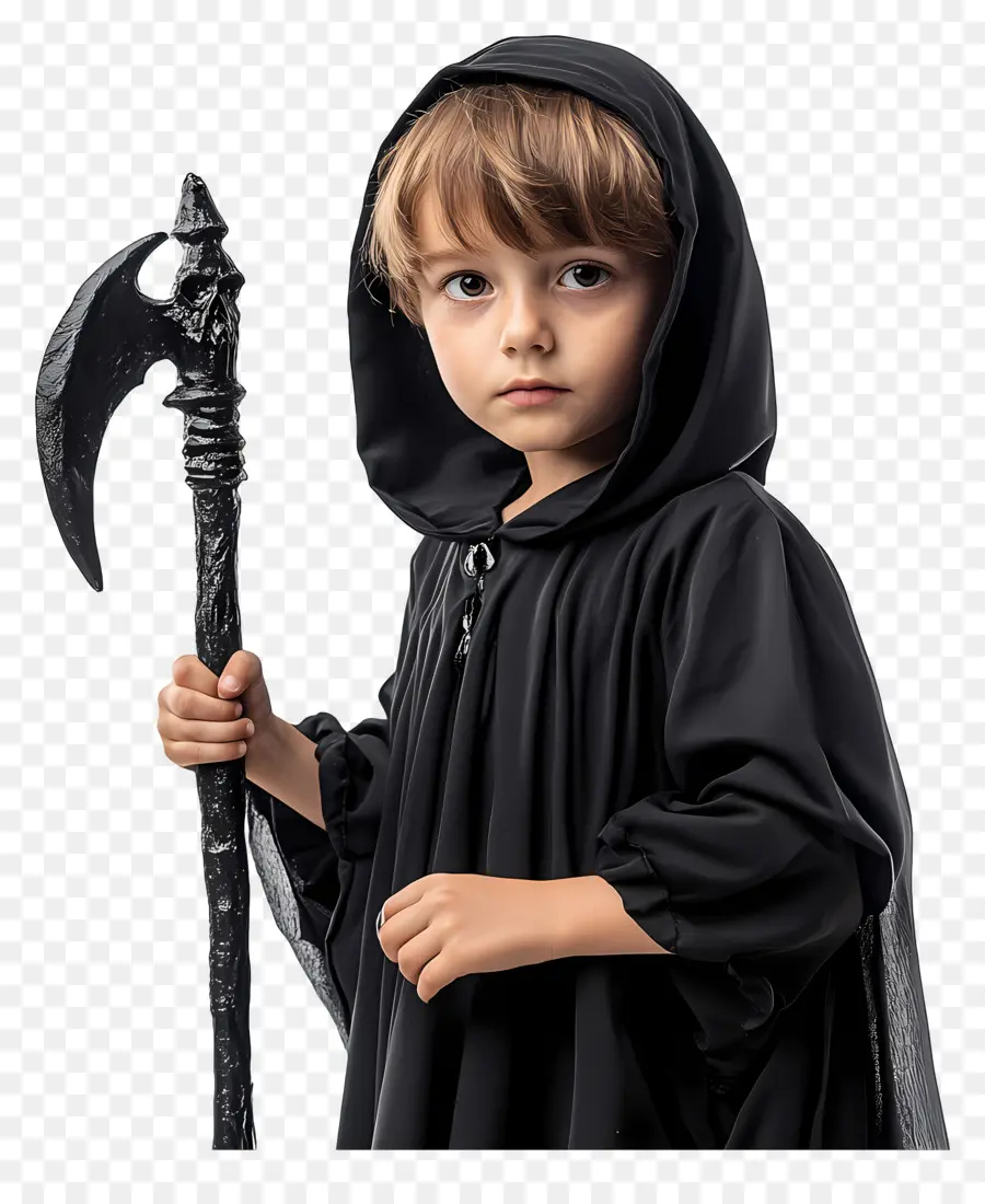 Kostum Halloween，Anak Berjubah Hitam PNG