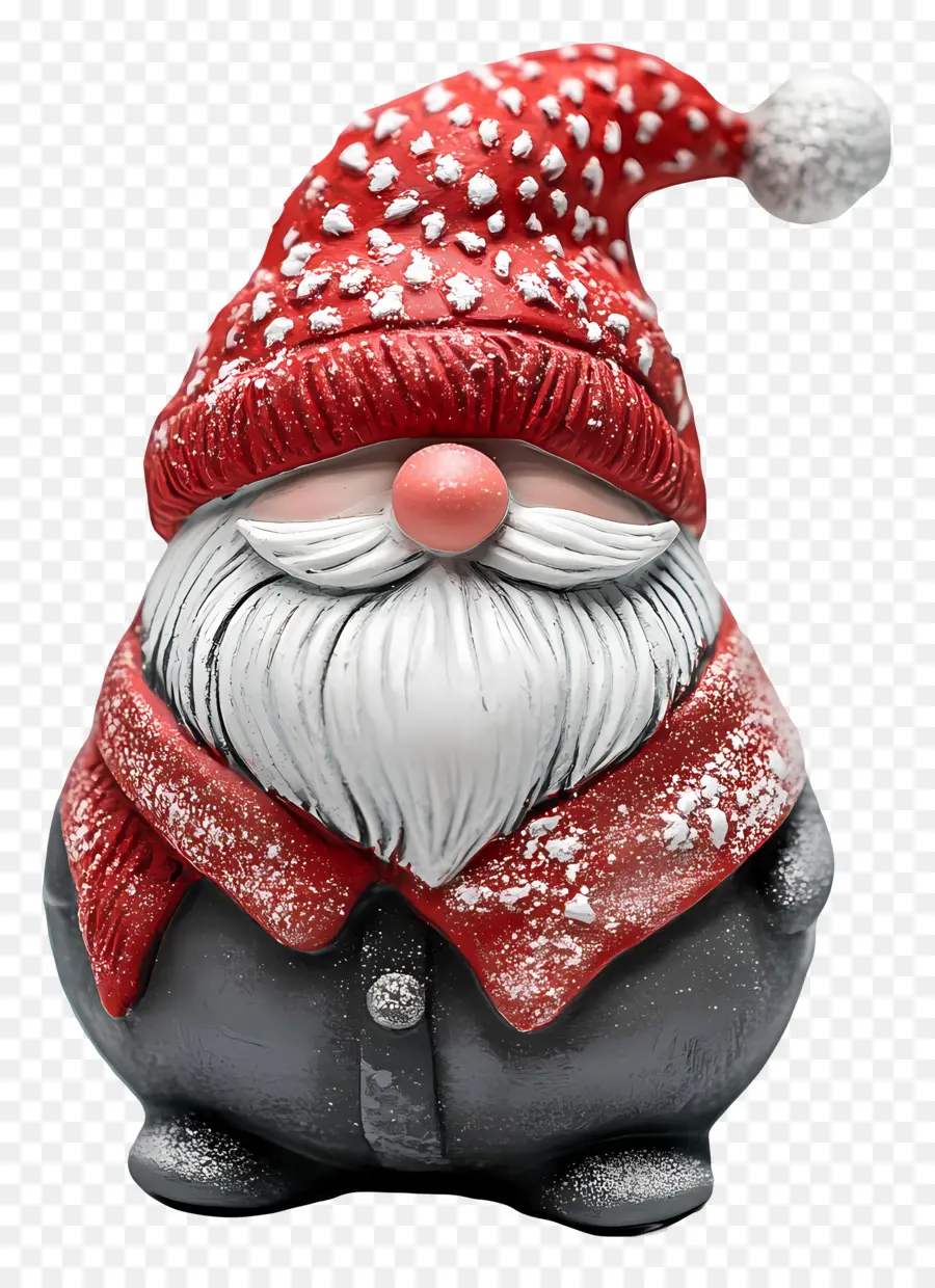 Kurcaci Natal，Santa Gnome Dengan Topi Bersalju PNG