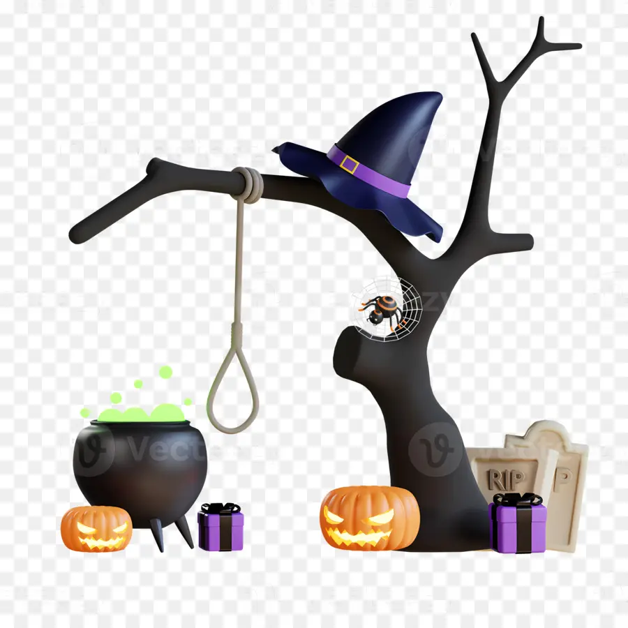 Pohon Halloween，Dekorasi Halloween PNG