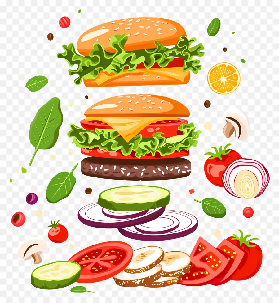 Burger Mengambang，Ledakan Burger PNG