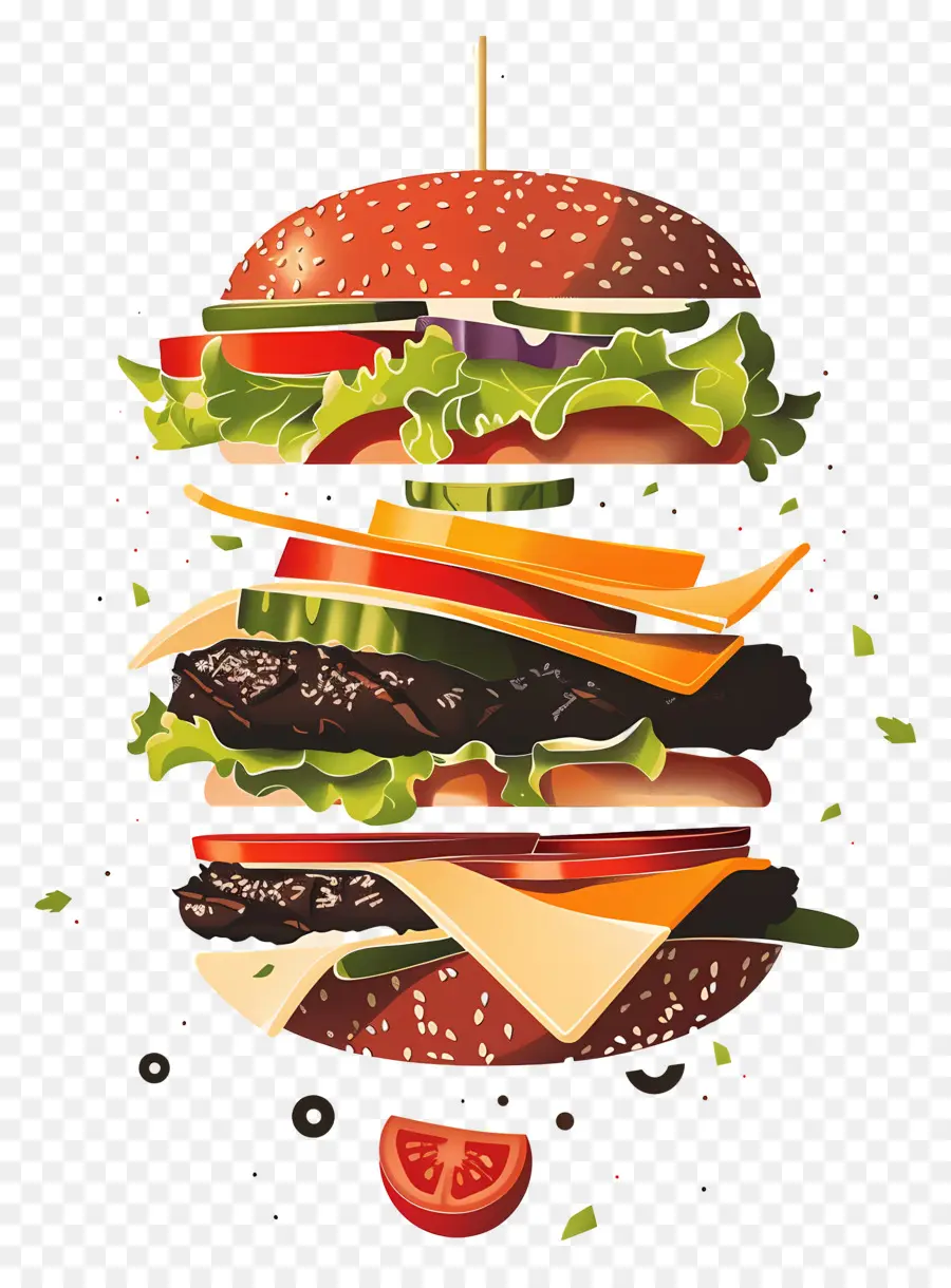 Burger Mengambang，Ledakan Burger PNG