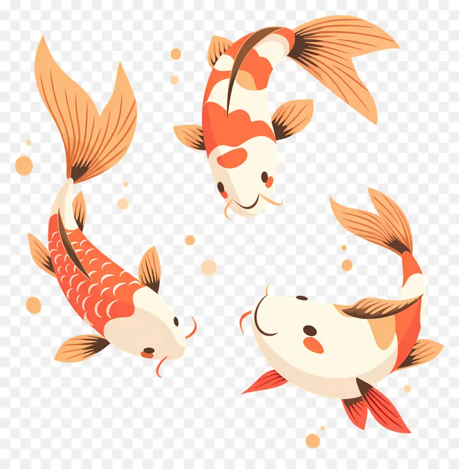 Ikan Koi，Ikan Koi Oranye PNG