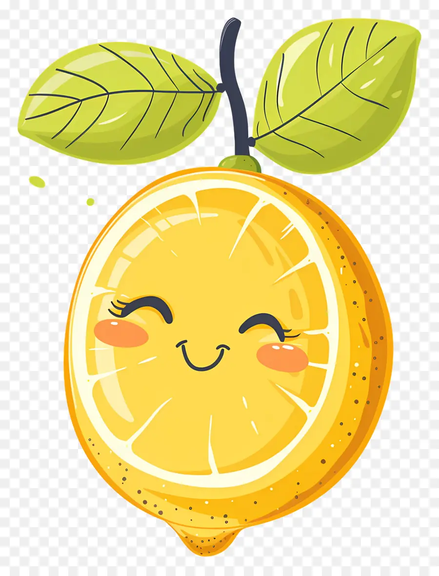 Lemon Kawaii，Lemon Tersenyum PNG